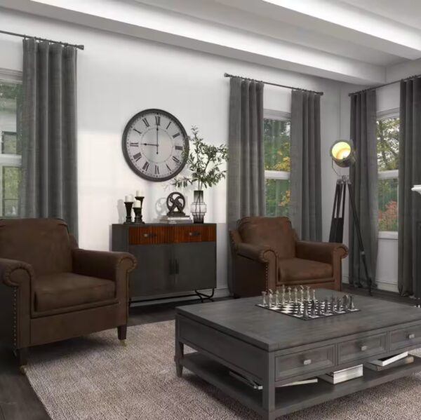 30 in. x 30 in. Black Metal Wall Clock