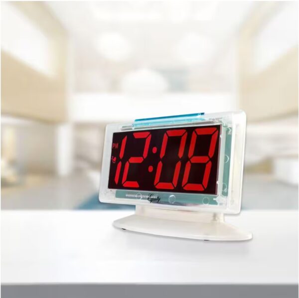 Clear 1.8 in. Red LED Alarm Table Clock